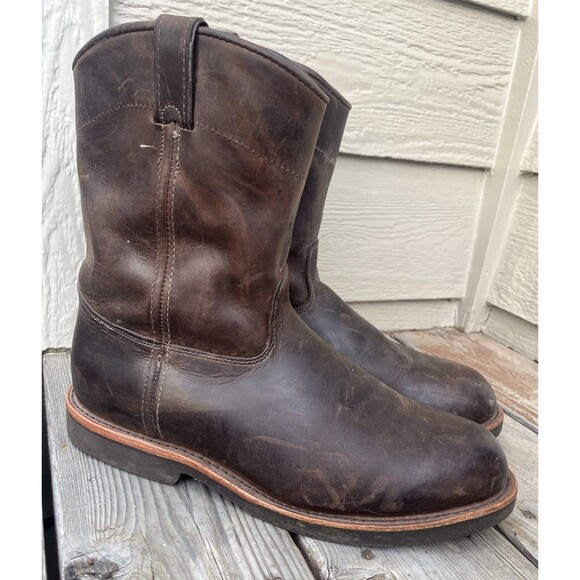 Chippewa Men’s 13D Classic Pull On Work Boots Brown Leather 20075 main image 5